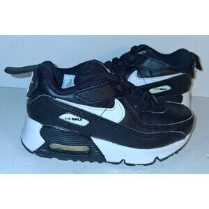 Nike Air Max CD6868-010 Black Leather Lace Up Shoes Boys US 9C